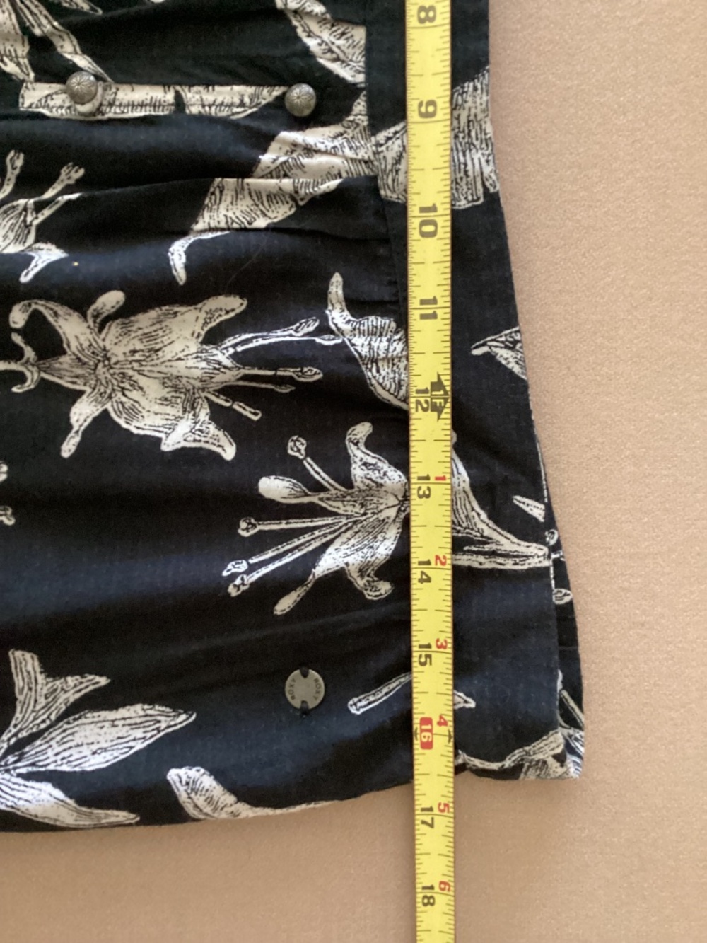 ROXY MAXI BLACK-WHITE TROPICAL PRINT SKIRT SIZE S/P/CH - Picture 10 of 10